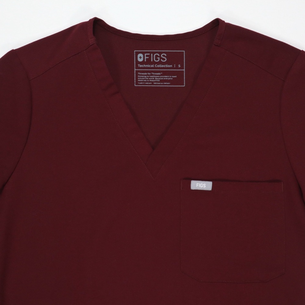 Figs Technical Collection Scrub Set Womens Burgandy Red S/T Catarina & Yola - Picture 11 of 16